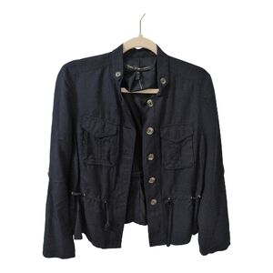 White House Black Market Black Utility Jacket